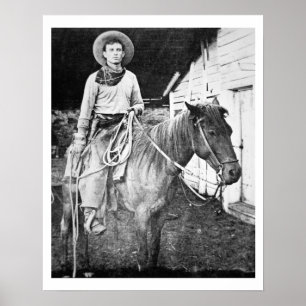 Poster Cowboy américain au Kansas, c.1880 (photo de b/w)