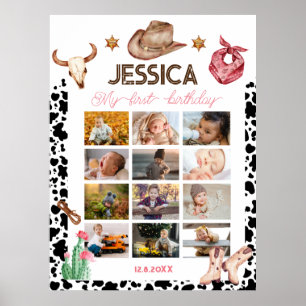 Poster Cowboy Anniversaire 1er Rodéo Anniversaire