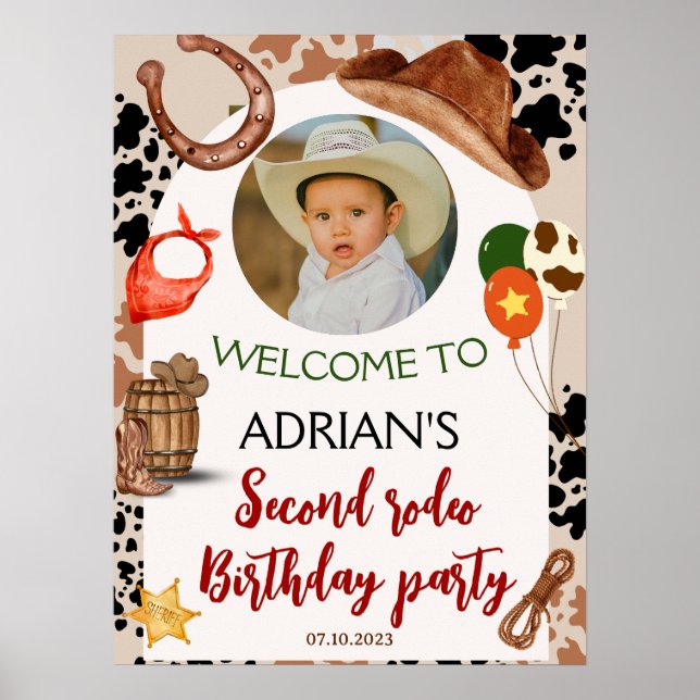 Poster Cowboy Anniversaire 2d Rodeo Anniversaire (Devant)
