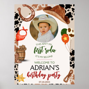 Poster Cowboy Anniversaire 2d Rodeo Anniversaire