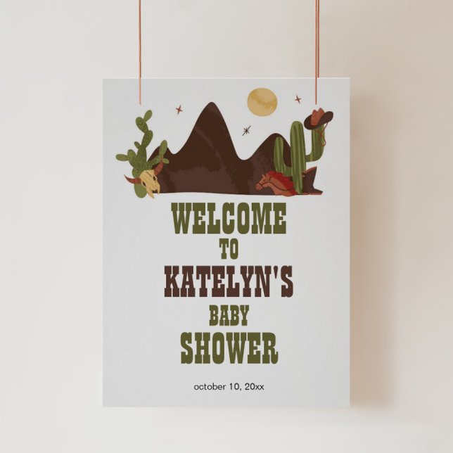Poster Cowboy Birthday ou Baby Shower Welcome Sign (Créateur téléchargé)
