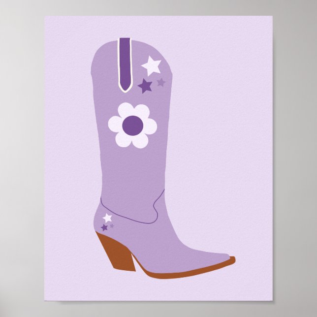 Poster Cowboy Boot 03 Purple (Devant)