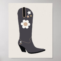 Cowboy Boot 04 Noir Et Crème