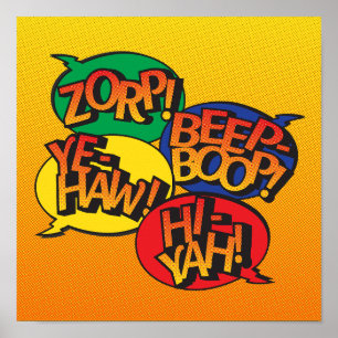 Poster Cowboy contre ninja pop art - primaire