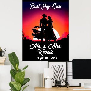 Poster Cowboy et mariée au Mariage Sundown