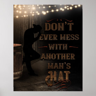 Poster Cowboy ne joue jamais avec un autre Casquette