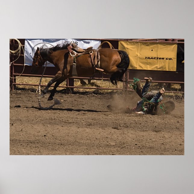 Poster Cowboy obtient un coup de pied à Bronc équitation (Devant)