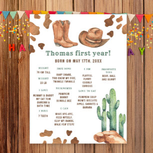Poster Cowboy Premier anniversaire Jalon Anniversaire