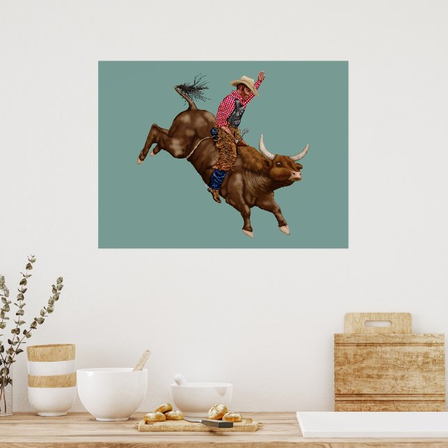 Poster Cowboy rodéo vintage (Cuisine)