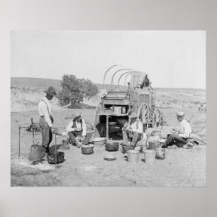 Poster Cowboys faisant Camp, 1901. Photo vintage