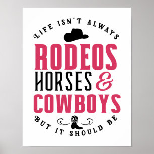 Poster Cowgirl de Country Rodeo Amoureux de Cheval Amant