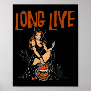Poster Cowgirl occidentale Halloween Rétro Halloween Sorc