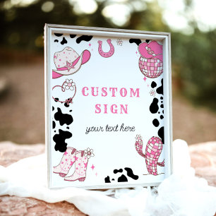Poster Cowgirl rose Rodeo anniversaire Signal personnalis