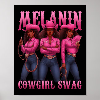 Poster Cowgirls Mélanine Africaines Cowgirl Mélanine Swag