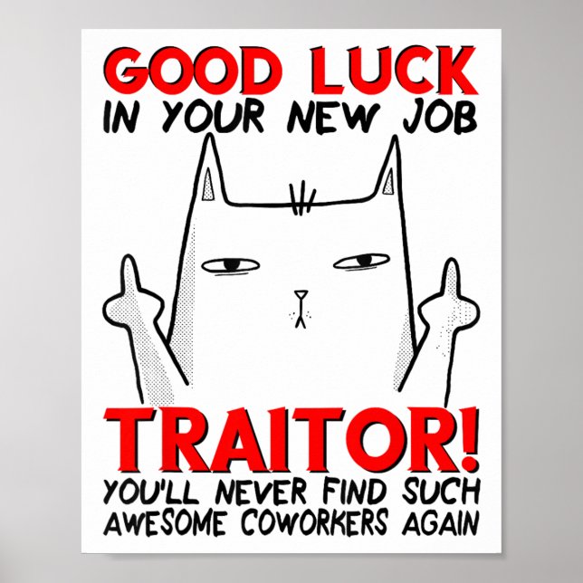 Poster Coworker Leaving, Quitting Going Away, Job Change, (Devant)