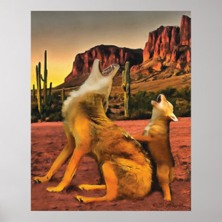 Poster Coyote "Coyote Howling"