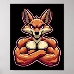 Poster Coyote Flexing Muscles Van Lover Bodybuilding Gym