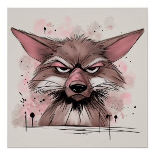 Poster Coyote grincheux