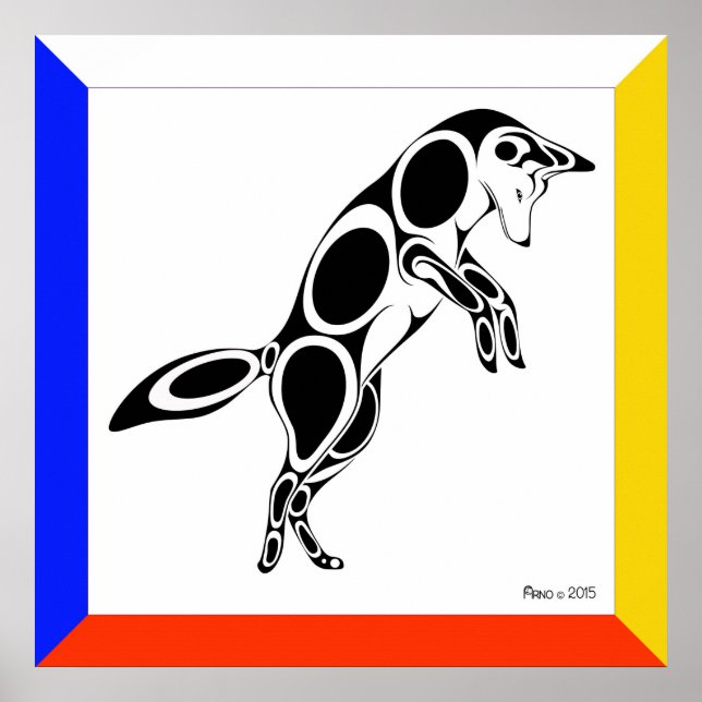 Poster Coyote rebondissant (Devant)