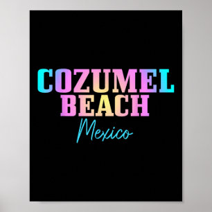 Poster Cozumel Beach Mexique Vintage Tie Dye Retro Holida