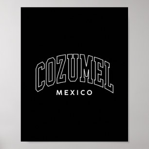 Poster Cozumel Mexique Vintage Rétro Élégant Femme