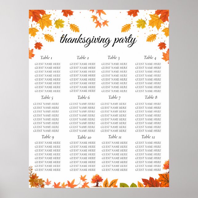 Poster Cozy Fall Thanksgiving Dinner Party (Devant)
