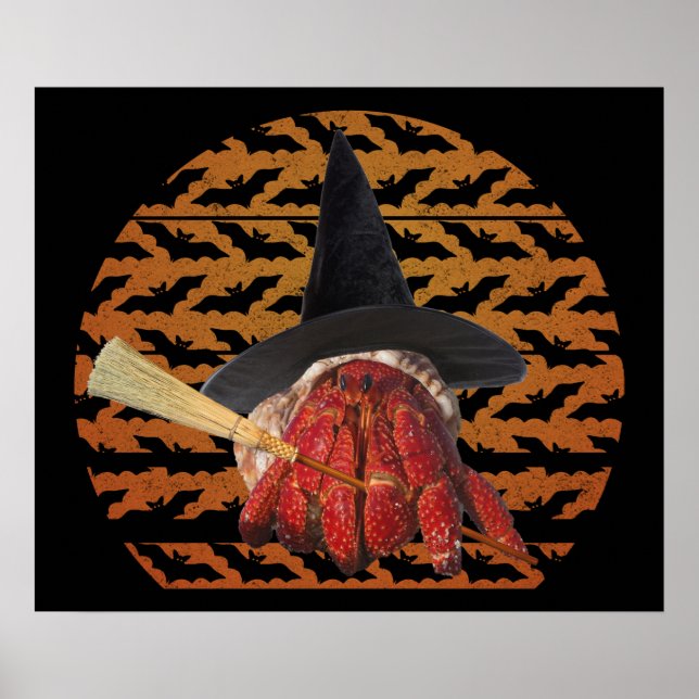 Poster Crabe à sorcières Amusant Halloween Hermite Crabe  (Devant)