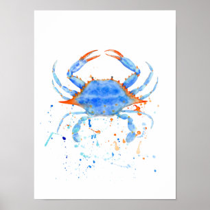 Poster Crabe bleu Abstrait