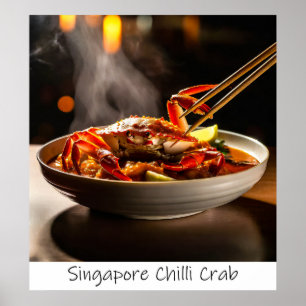 Poster Crabe chili de Singapour - Imprimer