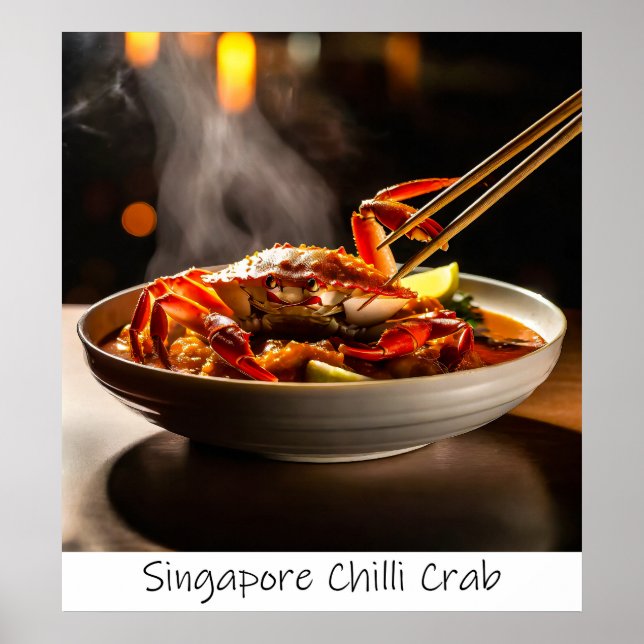 Poster Crabe chili de Singapour - Imprimer (Devant)