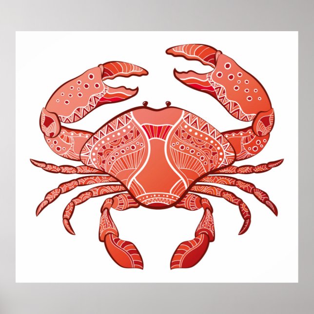 Poster Crabe de style (Devant)