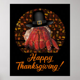 Poster Crabe ermite de Thanksgiving