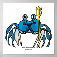 Crabe guerrier bleu, MeWarriorWoman sur Twitch