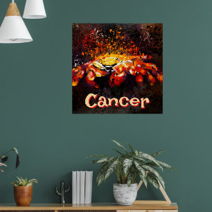 Poster Crabe Nautique Plage Cancer Personnalisé