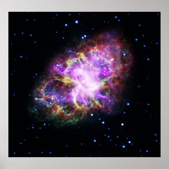 Poster Crabe Nebula Supernova Remnant Hubble Composite (Devant)