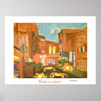 Poster Crabes dans un panier
