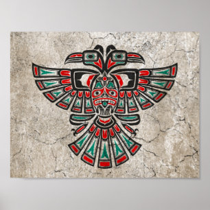 Poster Cracked Haida Two Headed Spirit Bird