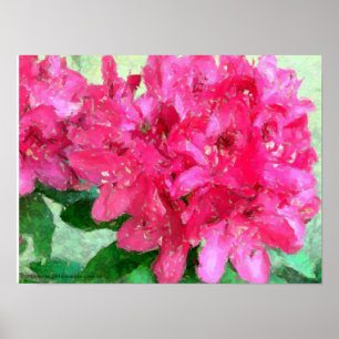 Poster Crackle d'oeuf rosé chaud Rhododendron Abstrait