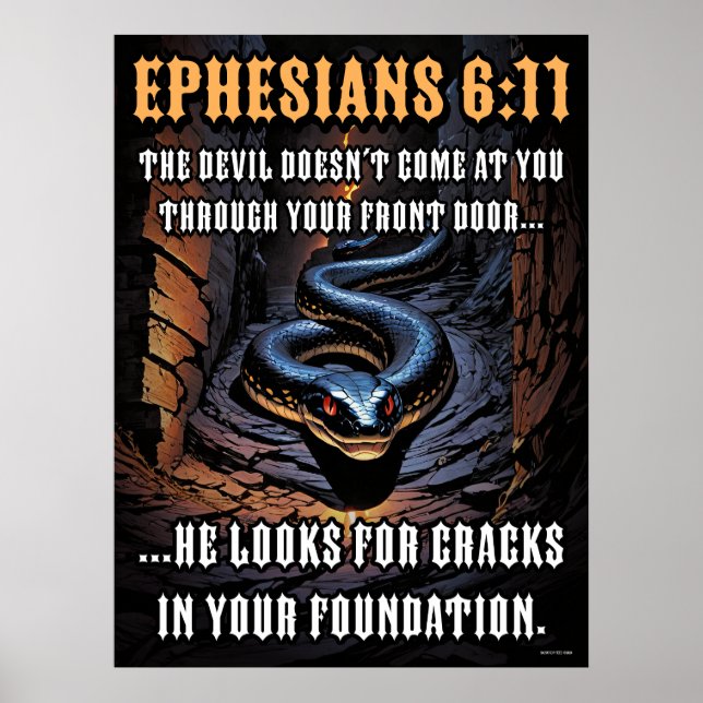 Poster Cracks Dans Votre Fondation Éphésiens 6:11 (Devant)
