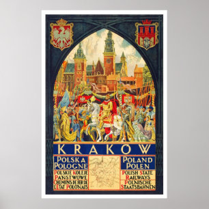 Poster Cracovie Polska Pologne