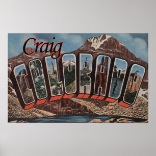 Poster Craig, lettre ScenesCraig, Co de ColoradoLarge