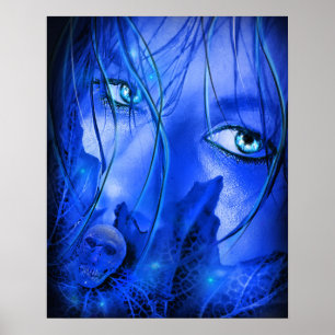 POSTER CRAINTE FILLE BLEUE AVEC HABIL