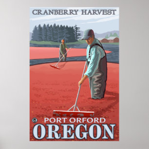 Poster Cranberry Bogs Harvest - Port Orford, Oregon