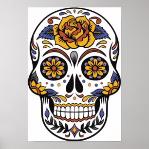 Poster Crâne à sucre Dia De Los Muertos