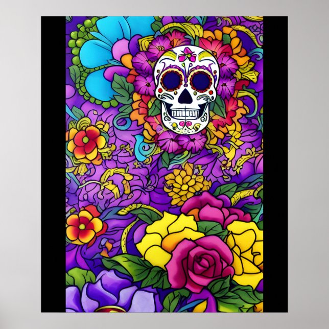 Poster Crâne à sucre - Día de los Muertos Delight (Devant)