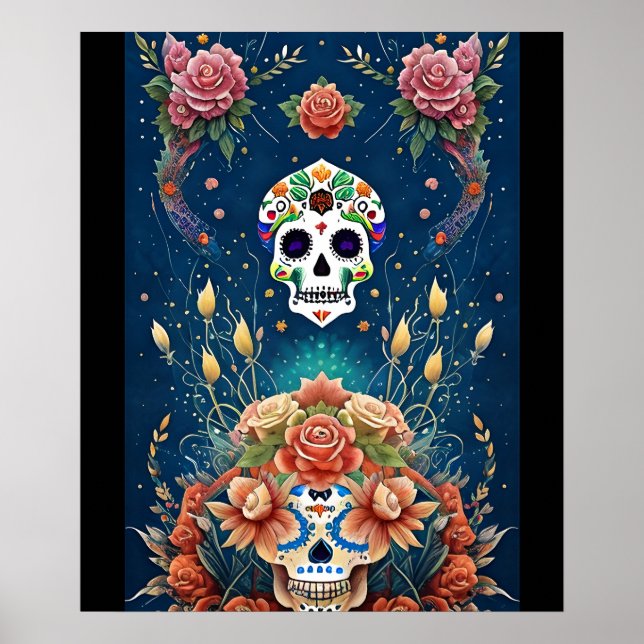 Poster Crâne à sucre - Fête de Dia de los Muertos (Devant)