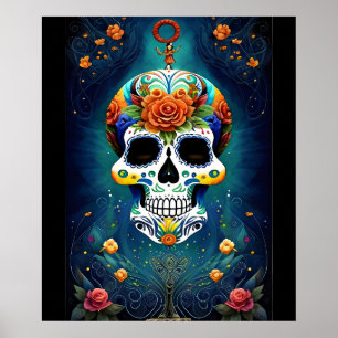 Poster Crâne à sucre - Magie mexicaine