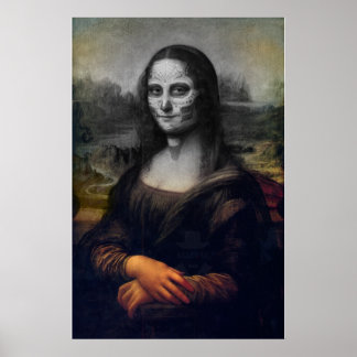 Poster crâne à sucre mona lisa