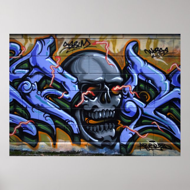 Poster Crâne affreux aux yeux brûlants (Devant)