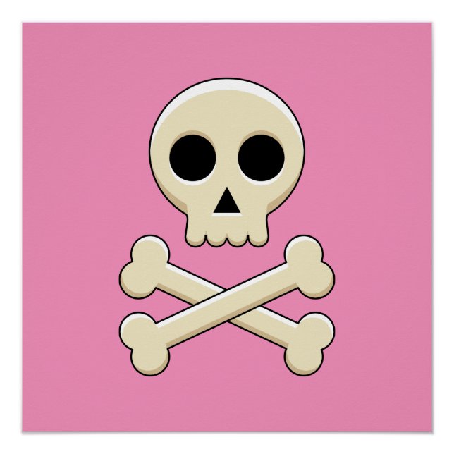Poster Crâne avec os (Devant)
